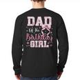 Dad Of The Birthday Girl Pink Bow Flower Birthday Girl Long Sleeve T-Shirt Back Print