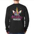 Dad Of The Birthday Princess Father Unicorn Birthday Long Sleeve T-Shirt Back Print