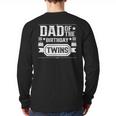 Dad Of The Birthday Twins Cute Twin Celebrate Father Daddy Long Sleeve T-Shirt Back Print