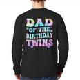 Dad Of The Birthday Twins Girls Kids Party Retro Bday Long Sleeve T-Shirt Back Print