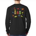 Dad Building Blocks Birthday Boy Long Sleeve T-Shirt Back Print