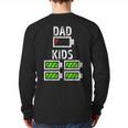 Dad Of Four Low Battery Father Of 4 Kids Dad Long Sleeve T-Shirt Back Print Dad Of Four Low Battery Father Of 4 Kids Dad Long Sleeve T-Shirt Back Print