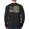 Dad Of Girls Outnumbered US Flag Father's Day Daughter Dad Long Sleeve T-Shirt Back Print