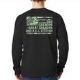 Dad Grandpa Great Grandpa Veteran Fathers Day Great Grandpa Long Sleeve T-Shirt Back Print
