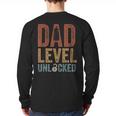 Dad Level Unlocked Father To Be New Daddy Long Sleeve T-Shirt Back Print