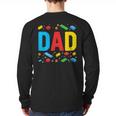 Dad Master Builder Building Bricks Blocks Family Fathers Day Long Sleeve T-Shirt Back Print