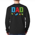 Dad Master Builder Building Bricks Blocks Family Set Parents Small Long Sleeve T-Shirt Back Print