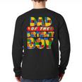 Dad And Mom Birthday Boy Building Bricks Family Party Decor Long Sleeve T-Shirt Back Print