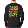Dad And Mom Dada Birthday Boy Building Bricks Family Party Long Sleeve T-Shirt Back Print