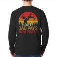 Dad Pays Mom Prays Dirt Bike Retro Motocross Boys Kids Long Sleeve T-Shirt Back Print