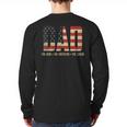Dad Protector Hero Legend USA Flag Dad Father's Day Long Sleeve T-Shirt Back Print
