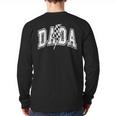 Dada Lightning Bolt Checkered Varsity Dad Men Father's Day Long Sleeve T-Shirt Back Print Dada Lightning Bolt Checkered Varsity Dad Men Father's Day Long Sleeve T-Shirt Back Print