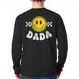 Dada One Happy Dude Birthday Theme 1st Family Matching Mom Long Sleeve T-Shirt Back Print