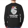 Dadacorn Muscle Dad Unicorn Fathers Day Long Sleeve T-Shirt Back Print