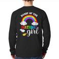 Daddy Of The Birthday Girl Rainbow B-Day Matching Family Long Sleeve T-Shirt Back Print