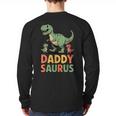 Daddy Saurus Dinosaur Dad Of Two Kids Dino Family Long Sleeve T-Shirt Back Print