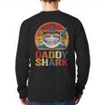 Daddy Shark Retro Shark Shirt Pajamas For Dad Dad Long Sleeve T-Shirt Back Print