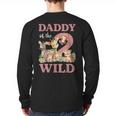 Daddy Of The Two Wild Zoo 2nd Birthday Safari Jungle Animal Long Sleeve T-Shirt Back Print