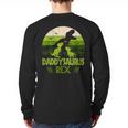 Daddysaurus Rex 2 Kids Sunset Tshirt For Fathers Day Long Sleeve T-Shirt Back Print