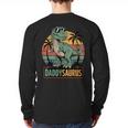 DaddysaurusRex Dinosaur Daddy Saurus Family Matching Dad Long Sleeve T-Shirt Back Print