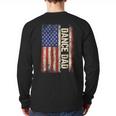 Dance Dad US American Flag Shirt Dancer Dancing Father Men Long Sleeve T-Shirt Back Print