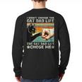 I Didn't Choose The Cat Dad Life Funny Cat Lovers Vintage Long Sleeve T-Shirt Back Print