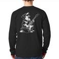 Dog Guitarist Guitar Australian Shepherd Dad Mom Long Sleeve T-Shirt Back Print
