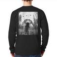 Dog Mom Dad Alien Selfie Weimaraner UFO For Men Women Long Sleeve T-Shirt Back Print