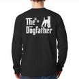 The Dogfather Tee Fathers Day Dad Dog Lover Schnauzer For Men Women Girls Kids Long Sleeve T-Shirt Back Print