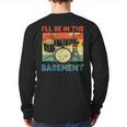 Drumming Basement Drum Set Drummer Rock Dad Grandpa Long Sleeve T-Shirt Back Print