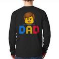 Family Dad Master Builder Building Bricks Blocks Fathers Day Long Sleeve T-Shirt Back Print