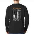 Farmer Dad Like A Normal Dad Only Cooler USA Flag Farming Long Sleeve T-Shirt Back Print