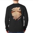 Fat Hairy Guy Big Stomach & Man Boobs Fat Dad BOD Long Sleeve T-Shirt Back Print
