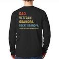 Fathers Day Dad Veteran Grandpa Great Grandpa Long Sleeve T-Shirt Back Print Fathers Day Dad Veteran Grandpa Great Grandpa Long Sleeve T-Shirt Back Print