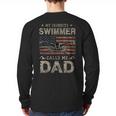 My Favorite Swimmer Calls Me Dad Fathers Day Long Sleeve T-Shirt Back Print