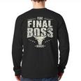The Final Boss Vintage Rock Bull Fun Tee For Strong Dads Long Sleeve T-Shirt Back Print The Final Boss Vintage Rock Bull Fun Tee For Strong Dads Long Sleeve T-Shirt Back Print