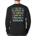 Funny Family Saying Apparel I GOT MY DADDY'S TEMPER And My Mama's Attitude Kids Long Sleeve T-Shirt Back Print
