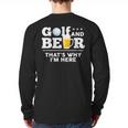 Golf And Beer Joke Dad Fathers Day Drinking Birthday Small Long Sleeve T-Shirt Back Print