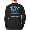 Grandpa Papa Partner In Crime Dad Long Sleeve T-Shirt Back Print
