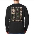 Grandpa Veteran Fathers Day Dad Veteran Camo American Flag Long Sleeve T-Shirt Back Print
