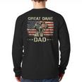 Great Dane Dad Dog Lovers American Flag 4th Of July Long Sleeve T-Shirt Back Print