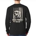 Great Pyrenees Dog Dad American Flag For Father Men Long Sleeve T-Shirt Back Print