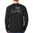 HAM Radio For Dad Ham Radio Operator Heartbeat Long Sleeve T-Shirt Back Print