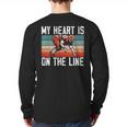 My Heart Is On The Line Football Mom Dad Offensive Lineman Long Sleeve T-Shirt Back Print