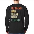 Husband Dad Board Game Night Legend Father Vintage Long Sleeve T-Shirt Back Print