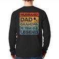 Husband Dad Grandpa 70 Year Old Legend 70th Birthday Vintage Long Sleeve T-Shirt Back Print