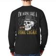 I'm Aging Like a Fine Cigar Skull Dad Retro Adult Long Sleeve T-Shirt Back Print