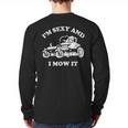 I'm Sexy And I Mow It Riding Lawn Mower Dad Mowing Lawn Long Sleeve T-Shirt Back Print