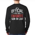It's Official I'm The Favorite Son-In-Law Dad Father Long Sleeve T-Shirt Back Print