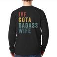 IVF Got a Badass Wife IVF Dad Transfer Day Infertility Long Sleeve T-Shirt Back Print